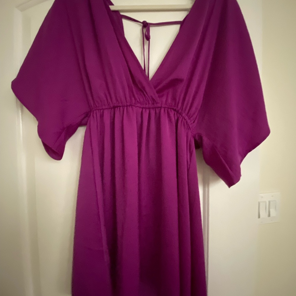 Purple low cut front and back dress